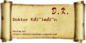 Doktor Kálmán névjegykártya