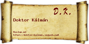 Doktor Kálmán névjegykártya