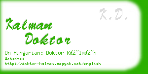 kalman doktor business card